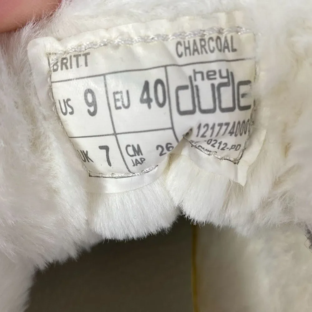 Hey Dude Gray Faux Fur Lined Slip-On Sneakers